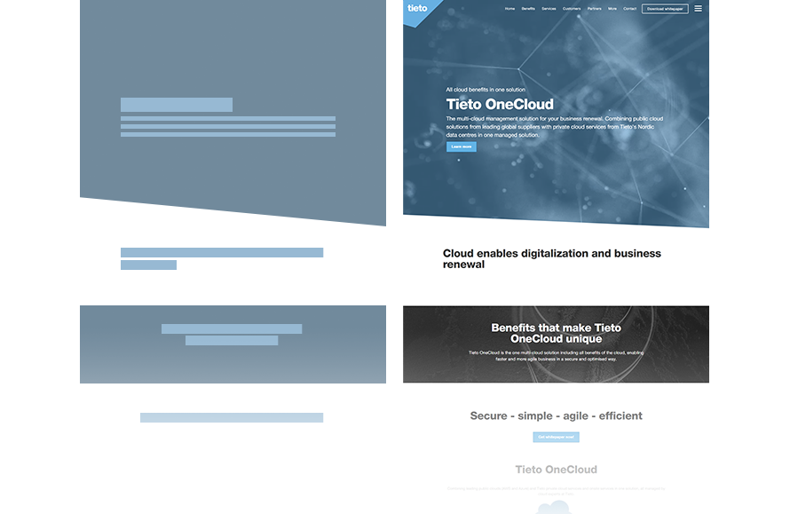 One-page site builder for an enterprise