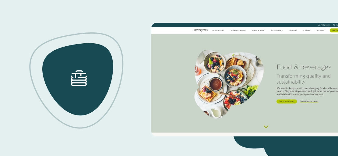 Novozymes - Unikátne dizajn prvky implementované v Next.js a Drupal CMS
