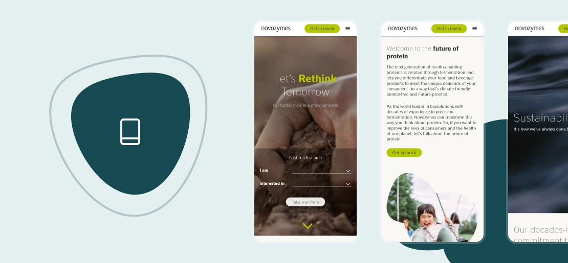 Novozymes - Plne responzívny dizajn a zaujímavé riešenia aj na mobile