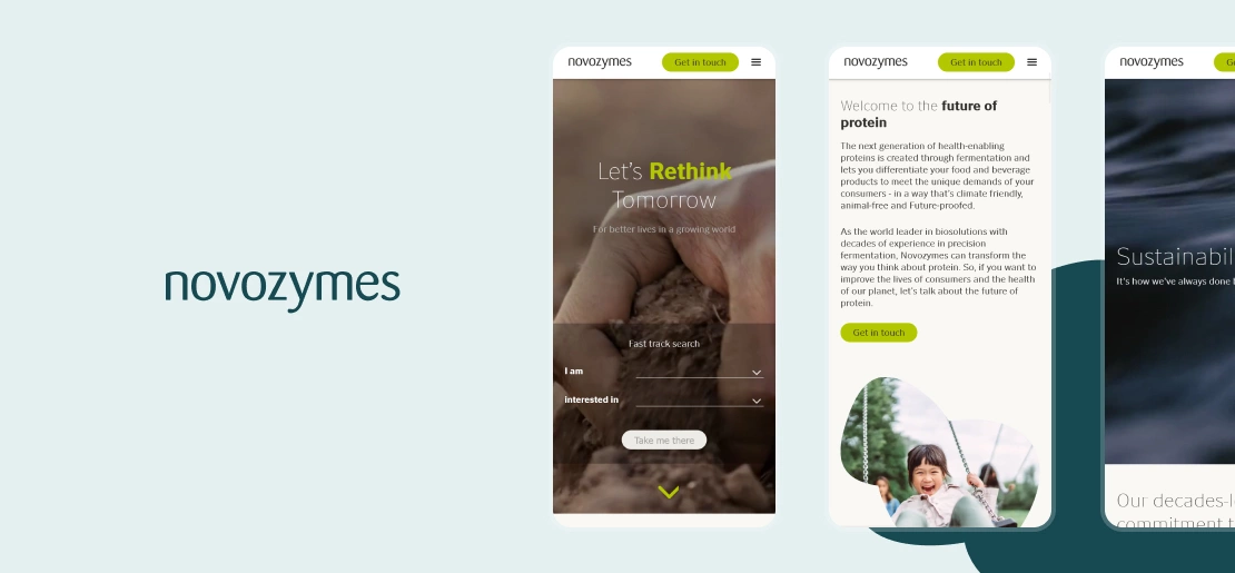 Novozymes - Korporátna web stránka s integráciami